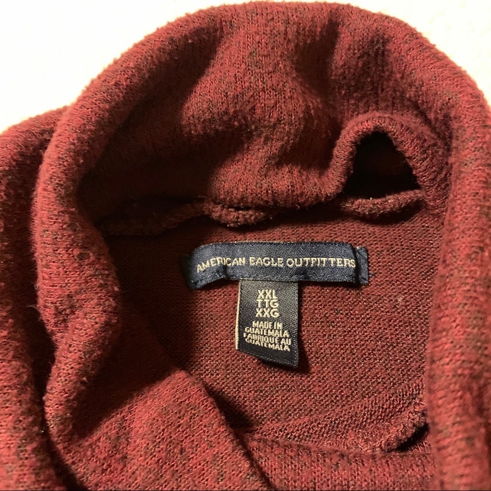 American Eagle Dress Burgundy Soft Swing Knit Mock Neck - Picture 7 of 10